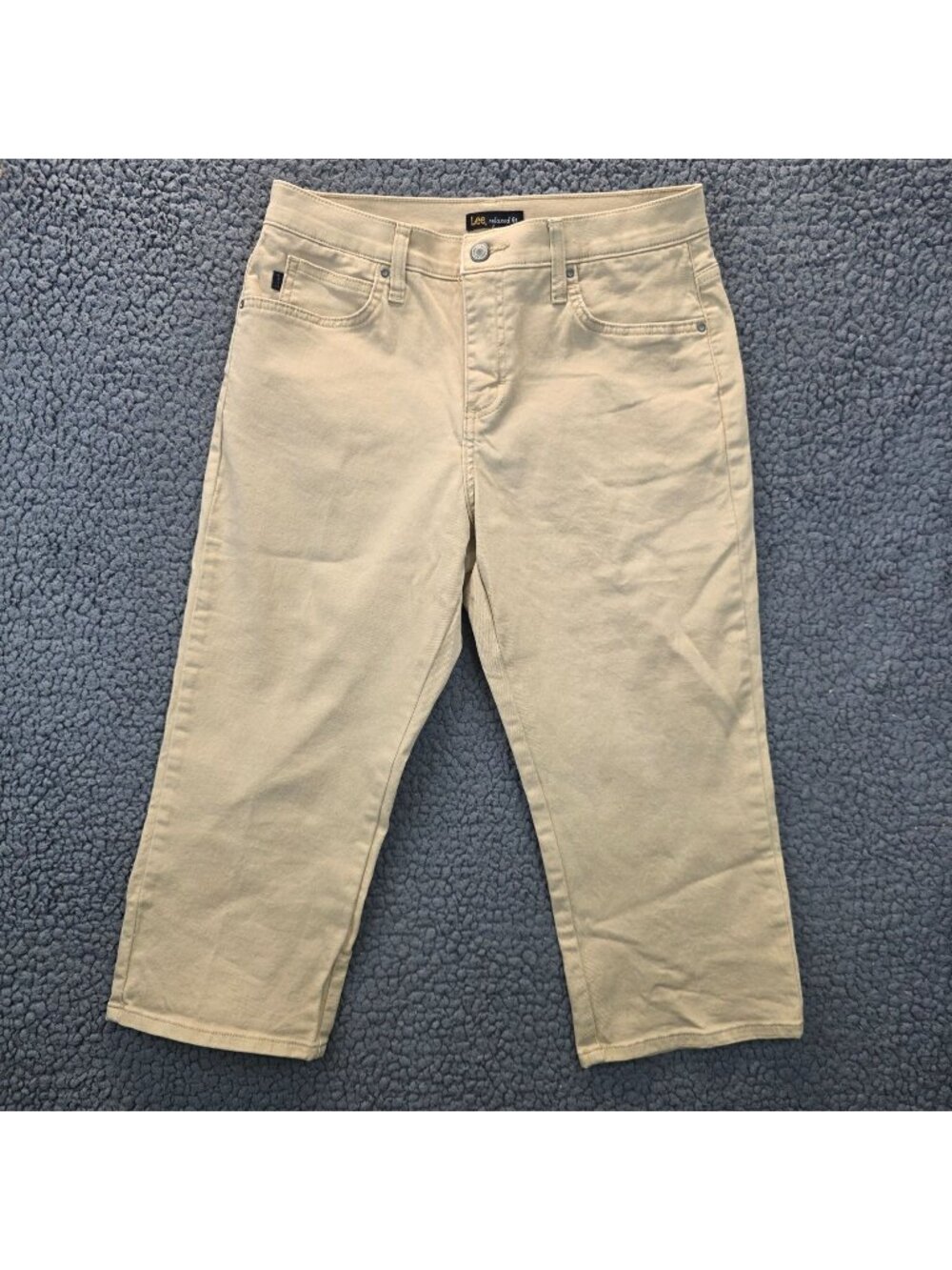 Lee Jeans Womens 8 Beige Relaxed Fit High Rise Capri Casual Streetwear Neutral